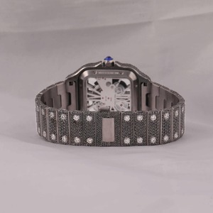 Montre de luxe en acier inoxydable avec cristal saphir, 41 mm, date automatique, style vintage hip-hop, mouvement à quartz, pour hommes et femmes, Inde - Product Image 5