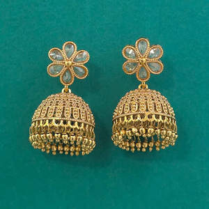 Exportateur de bijoux faits à la main en Inde, Jhumki antique avec placage or 233087 - Product Image 5
