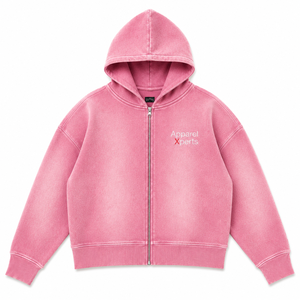 Sweat à capuche d'hiver pour homme OEM, fermeture éclair intégrale, logo personnalisé, style vintage délavé, en polaire, coupe oversize, polyester/coton - Product Image 1