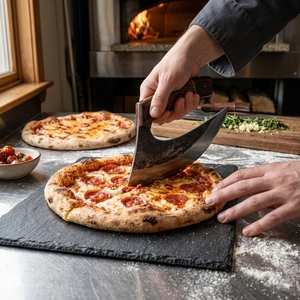 Cuchillo de Cocina Multiusos Tipo Hacha para Pizza, Hecho a Mano, con Mango de Madera de Panal, para Camping, Venta al por Mayor, Fabricante - Product Image 6