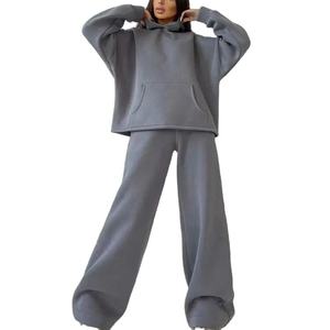 Conjunto de Sudadera Oversize y Pantalones Anchos para Mujer, Chándal Casual Holgado, Conjunto Deportivo con Sudadera y Pantalones Anchos, Atuendo Urbano - Product Image 5
