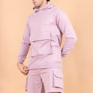 Ensemble de vêtements pour hommes, sweat-shirt léger et short pour hommes, tenue décontractée d'été, sweat-shirt et short - Product Image 2