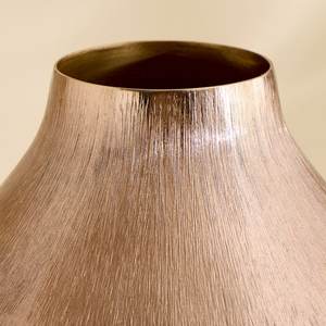 Jarrón cilíndrico moderno de metal dorado cepillado con banda central martillada, jarrón de suelo de lujo, minimalista, resistente al óxido, hecho a mano - Product Image 3