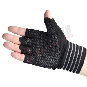 Gants de sport élastiques demi-doigts avec support de poignet pour le fitness, le cyclisme et les sports d'été – Style motard - Product Image 2