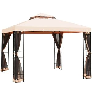 Gazebo o Pergola in Metallo a 2 Livelli Ventilato 3x3 Metri con Zanzariera per Esterni - Product Image 5