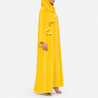 Ensemble Abaya Personnalisé Femme en Polyester Léger et Respirant pour Été, Automne, Hiver – Modèle Ouvert sur le Devant, Longueur Cheville, Entièrement Couvrant