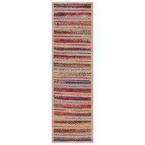 Alfombra Rectangular de Yute a Rayas Hecha a Mano, Estilo Bohemio, Pelo Corto, Ecológica, para Pasillo, Decoración del Hogar, Limpieza Localizada - Product Image 1