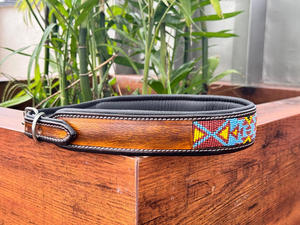 Handmade Premium Quality Hand Tooled Genuine Leather Dog Collar <b>Top</b> Indian Wholesale Manufacturer All Sizes & Colors Available - Product Image 2