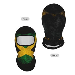 Masque facial balaclava rayé drapeau jamaïcain imprimé par sublimation 15 pouces/38 cm unisexe extérieur respirant imperméable polyester taille adulte - Product Image 1