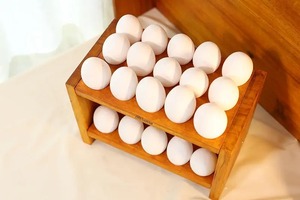 Rustic Wooden <b>Egg</b> Holder Tray Farmhouse Kitchen Counter <b>Egg</b> <b>Storage</b> Rack Durable Natural Wood Organizer Stand - Product Image 4