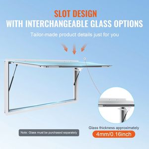 Ventana de Concesión de Aleación de Aluminio de 74x40 Pulgadas para Camiones de Comida con Toldo, Gancho de Arrastre para Puerta y Soporte de 85 Grados - Product Image 3