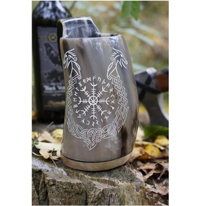 Indian Manufacture Eco-Friendly Viking Horn Drinking <b>Mug</b> with <b>Large</b> Capacity for Hot and Cold Beverages Worldwide Supply - Product Image 1