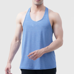 เสื้อกล้ามผู้ชายสีน้ำเงินล้วน ระบายอากาศได้ดี แบบถัก สั่งทำได้ คอกลม สไตล์ลำลอง เสื้อกล้ามออกกำลังกายรุ่นใหม่ล่าสุด - Product Image 4