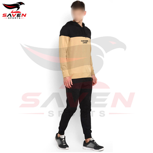 ชุดลำลองผู้ชายสองชิ้นแบบสวมใส่สบาย ปี 2026 สำหรับขายส่ง เสื้อฮู้ดดี้สีบล็อกและกางเกงขายาวสำหรับใส่ในชีวิตประจำวัน - Product Image 4
