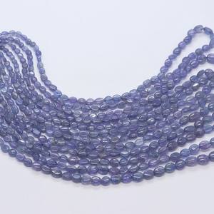 Cuentas ovaladas lisas de tanzanita natural AAA de 4x6 a 5x7 mm, cuentas sueltas de piedras preciosas de tanzanita genuina, hilo de 16 pulgadas para la fabricación de joyería. - Product Image 1
