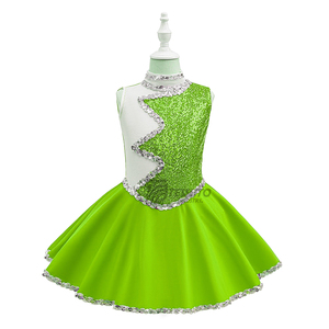 Tenue de cheerleading personnalisée pour enfants, robe scintillante à sequins, tenue de danse de scène, vêtements de compétition pour filles, vente en gros OEM - Product Image 1
