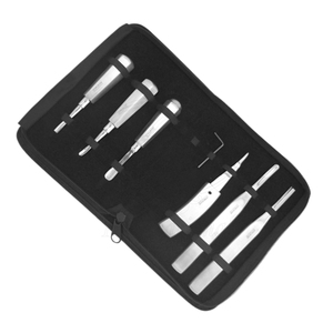 Kit de 7 Elevadores para Extracción de Incisivos de Acero Inoxidable con Estuche con Cierre, Set de Instrumentos Dentales Equinos - Product Image 2