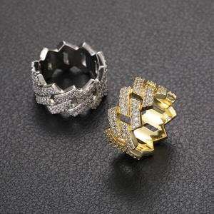 Chaîne cubaine de luxe en argent 925 plaqué or rose 18 carats avec diamants glacés, large, style hip-hop, bijoux unisexes tendance - Product Image 2