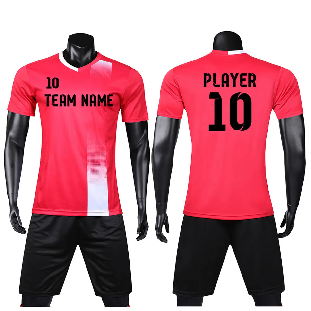 Sublimation Printed New Design Soccer Uniforms Unisex Football Shirts and Shorts Full Kit with Custom Team Name Logo and Number