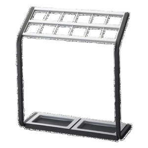 Porte-parapluie sur mesure au design antique en matériau robuste avec finition noire classique, parfait pour le rangement dans le hall de l'hôtel. - Product Image 1