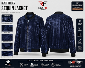 Custom Sequin Jacket Bomber Jacket Velvet Track <b>Top</b> Sparkling <b>Feather</b> Pattern Winter Outerwear OEM ODM - Product Image 4