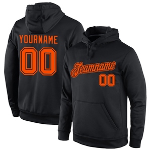 Wholesale Direct Industry New Design Custom Stitched Black <b>Orange</b> Sports Pullover Sweatshirt <b>Hoodie</b> Polyester/Cotton Patchwork - Product Image 1