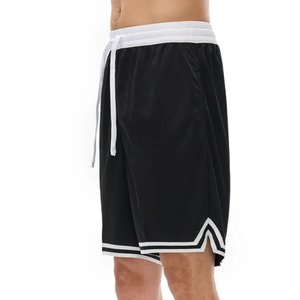 Shorts de basketball personnalisés pour hommes très demandés, respirants, athlétiques, pour la gym, le sport, décontractés, avec cordon de serrage, en maille, pour l'été, noirs - Product Image 3