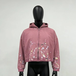 Sweat à capuche personnalisé OEM, effet délavé, lourd, délavé au soleil, en coton molletonné français, coupe oversize pour hommes - Product Image 1