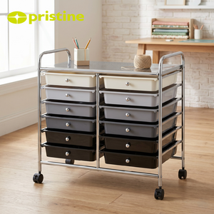 <b>Storage</b> <b>Drawer</b> Cart with 12 Plastic <b>Drawers</b> Metal Frame Rolling Organizer for <b>Office</b> Home Use Minimalist Design - Product Image 4