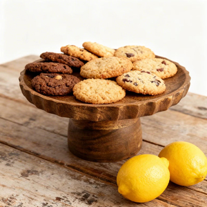 Soporte para Pastel de Madera de Mango Tallado a Mano – Base Rústica Estilo Granja para Servir Postres - Product Image 1