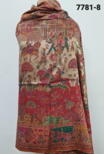 Chal Floral Reversible de Lana Fina Tejida Jamawar para Mujer - Ligero y Transpirable para Uso en Todas las Estaciones - Product Image 6
