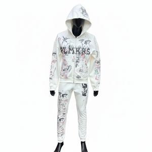 Conjunto Deportivo Personalizado para Hombre con Sudadera con Cremallera y Estampado Gráfico, Pantalones Jogger, Ropa Urbana de Algodón, Venta al Por Mayor OEM - Product Image 5