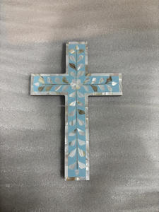 Cruz de nácar para regalo de Navidad y regalos Cruz colgante de pared con incrustaciones de concha, Cruz sagrada decorativa en el último diseño - Product Image 2