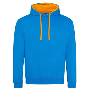 Sudadera con Capucha Azul para Hombre con Forro Naranja y Cordones Ajustables, Corte Regular, Felpa de Algodón, Estilo Casual para Otoño, Diseño con Bolsillos - Product Image 5
