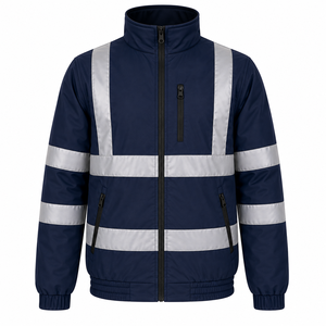 Factory Price Mens Reflective Safety <b>Jacket</b> Zipper Pockets <b>High</b> <b>Visibility</b> Tape Thermal <b>Softshell</b> Coat Wholesale Workwear <b>Jacket</b> - Product Image 1