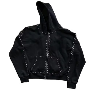 Sweat à capuche pour homme en coton 100% pour l'hiver, sweat à capuche écologique avec logo brodé sur le devant, tissu tricoté 450g, coupe classique - Product Image 1