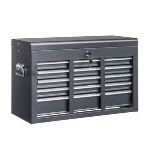 Cassetta degli attrezzi pratici in acciaio nero per l'organizzazione e lo stoccaggio - Product Image 2