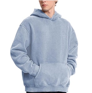 Nouveauté 2026 : Sweat à capuche oversize pour homme, coupe décontractée, en molleton épais mélangé coton, effet délavé vintage, avec logo personnalisé - Product Image 5