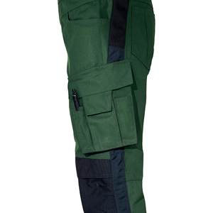 Salopette en coton vert pour homme, couleur unie, poids moyen, style décontracté, pantalon de travail printanier avec poches et genoux renforcés - Product Image 6