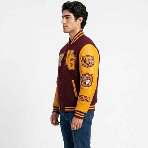 Chaqueta Letterman Personalizable de Lana 100% con Cremallera Clásica Premium, Estilo Béisbol Vintage, Novedad 2026 - Product Image 4