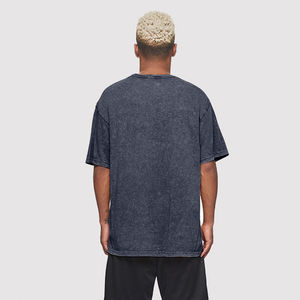 T-shirt Oversize Vintage 100% Coton Délavé à l'Acide pour Homme 250 GSM Respirant Anti-plis Léger Imprimé Fitness Tricoté Uni - Product Image 4
