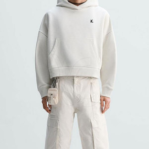 Sudadera con capucha de algodón mezclado de moda para adultos, material suave y transpirable, perfecta para atuendos urbanos y un estilo relajado. - Product Image 4