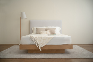 Base de Cama Moderna Tapizada con Plataforma de Madera y Cabecera de Tela, Muebles de Dormitorio para Hotel o Villa - Product Image 6