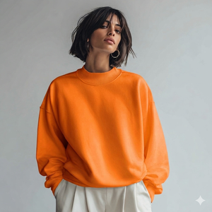 Sweat-shirt oversize à col montant pour femme, en polaire polyester/coton, style streetwear, personnalisable sur le devant, écologique, vente en gros pour l'hiver - Product Image 6