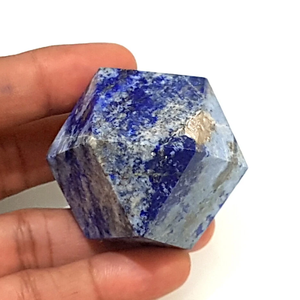 Cubo de whisky tallado en piedra de lapislázuli de alta calidad, piedra natural de icosaedro, cristal curativo de reiki, piedra preciosa. - Product Image 2