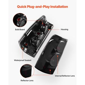 Gruppo Luci Posteriori per Chevy Silverado 1500/2500/3500 1999-2006 e GMC Sierra 1500/2500 HD 1999-2003, 2 Pezzi, Sistema di Illuminazione per Camion - Product Image 6