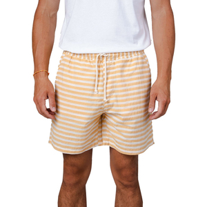 Shorts d'été décontractés pour hommes, tendance, taille mi-haute élastique, en toile 100% coton de haute qualité, respirants et à séchage rapide, style streetwear hip-hop - Product Image 1