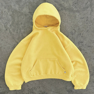 Pull-over 100% coton personnalisé, coupe oversize, sweat à capuche d'hiver en molleton imperméable, mélange de coton épais, coupe ample pour homme - Product Image 3