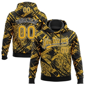 Sweat-shirt à capuche sportif OMMIZ INDUSTRY personnalisé, motif 3D noir, or et blanc, motif animal Aigle, vente en gros - Product Image 1
