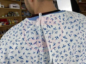 Bata de Laboratorio Fácil de Usar con Cierre de Cordón para Médicos, Enfermeras y Pacientes, Uso Hospitalario, Poliéster/Algodón, Cómoda, de una Sola Pieza, con Estampado - Product Image 3